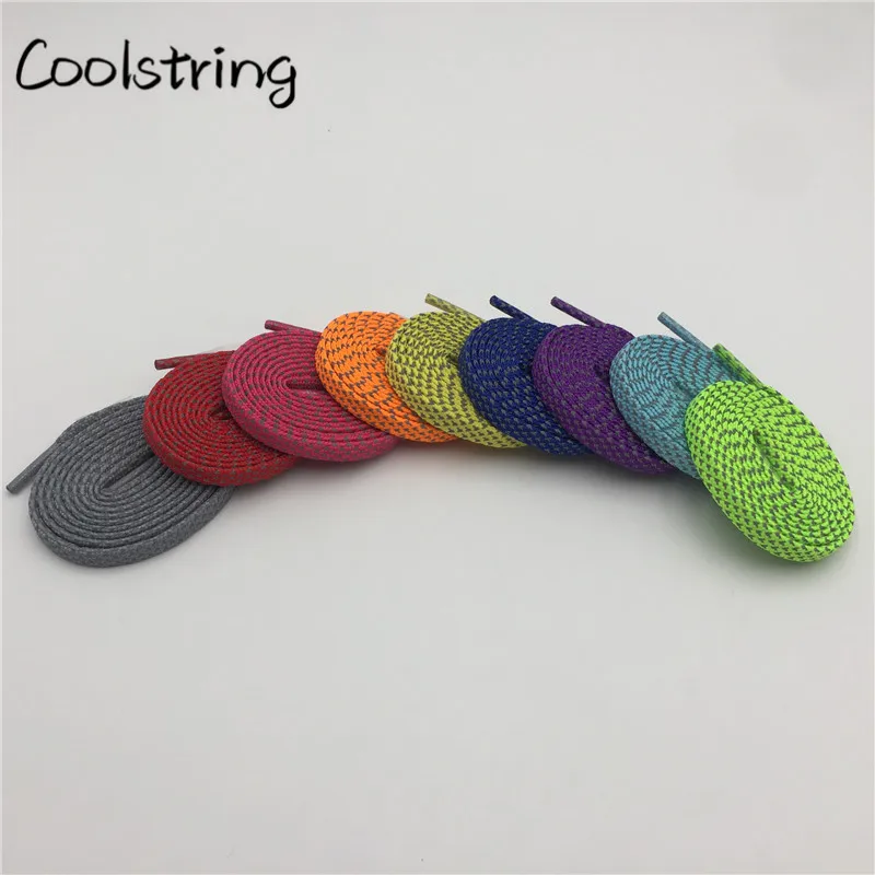 Coolstring Night Run Highlight 3M Flat Reflective Shoe Laces Trekking Boots Bootlace Shoelaces For Adults Kids Sports 350 750