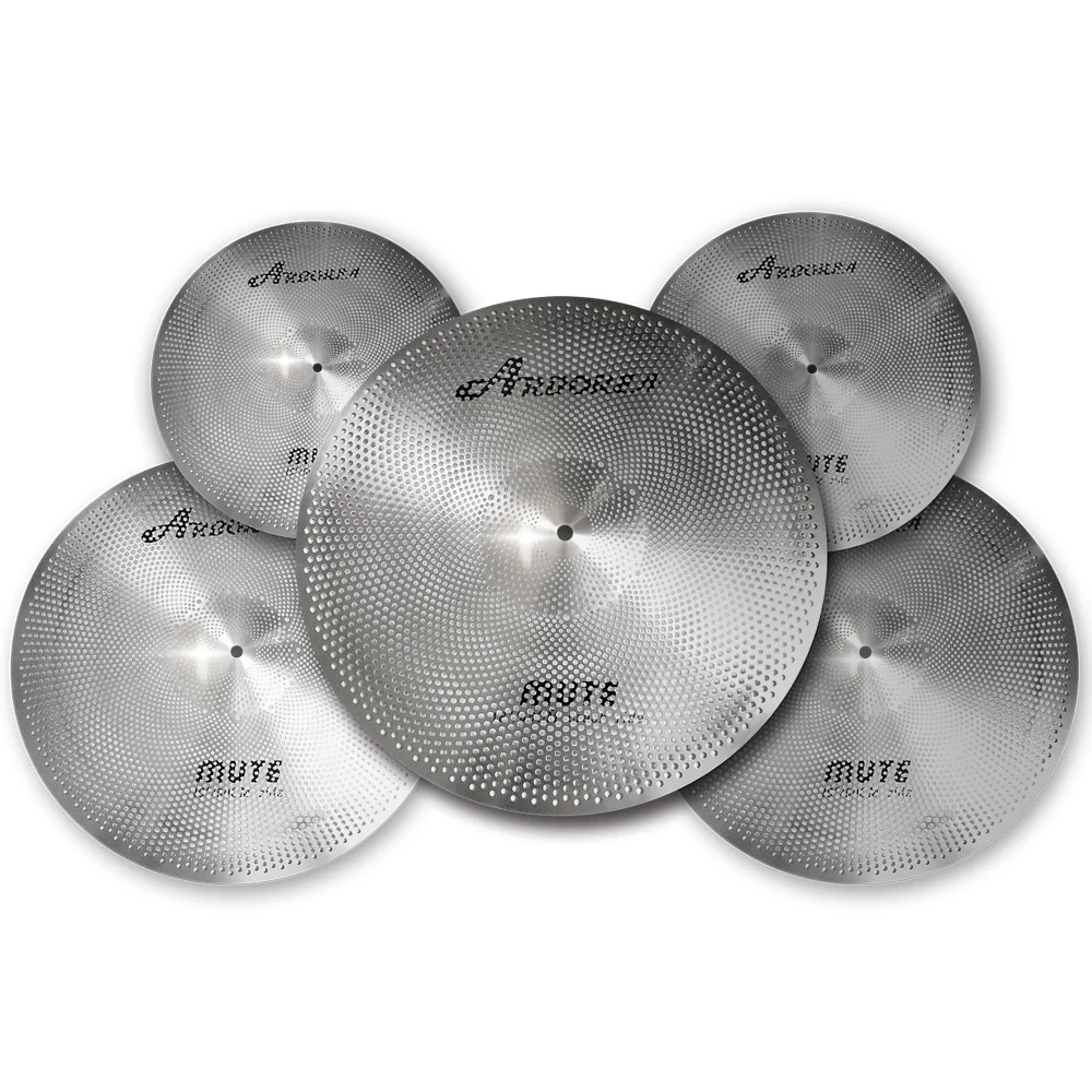 Arborea Mute cymbal set 5pcs 14"hihat, 16"crash,18'' crash 20"ride with