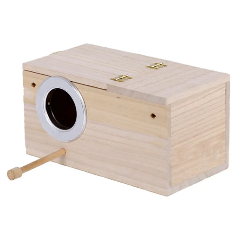 1pc Solid Wooden Nest Box Nesting Boxes 4 Sizes Pratical For Small Birds Budgies Finches