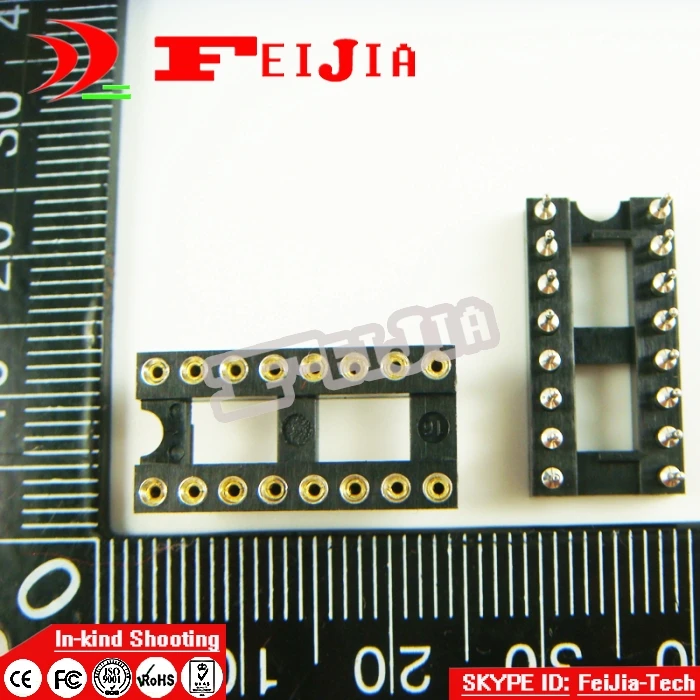 

15pcs Round Hole 16 Pins 2.54MM DIP IC Sockets Adaptor Solder Type IC Connector Free Shipping