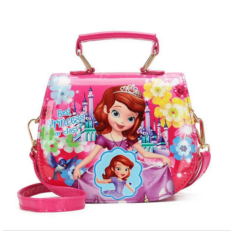 

New Fashion Children Cartoon PU Princess Pattern Girls Handbag Lovely Kids Shoulder Bag Girls Kitty Messenger bags for girls