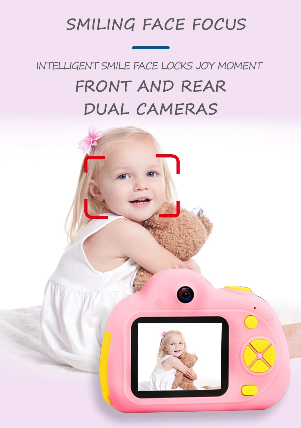 Мини-видео милый розовый детский цифровой компактный фото камера Кукла мультфильм камера Рождественский подарок на день рождения игрушка