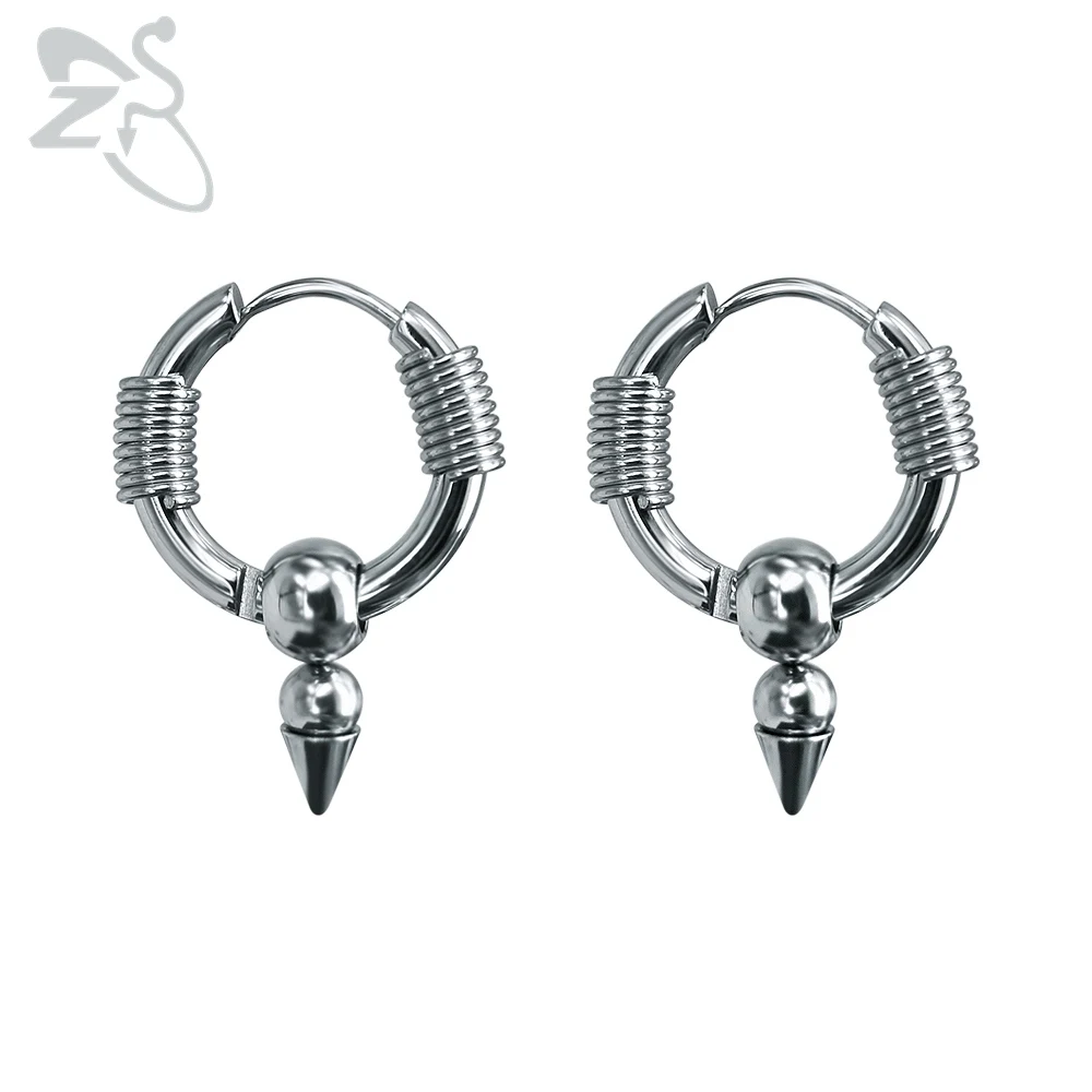 

GD Cone Men Hoop Earrings Piercing Punk Silver Circle Hanging Earring for Mens G-Dragon Hoops Earring Jewelry Pendientes Hombre