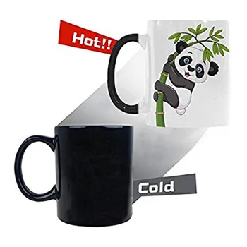 

11oz Cute Baby Panda Hanging on the Bamboo Morphing Mug Heat Sensitive Color Changing Coffee Mug Cup with Quotes, Unique Funny B