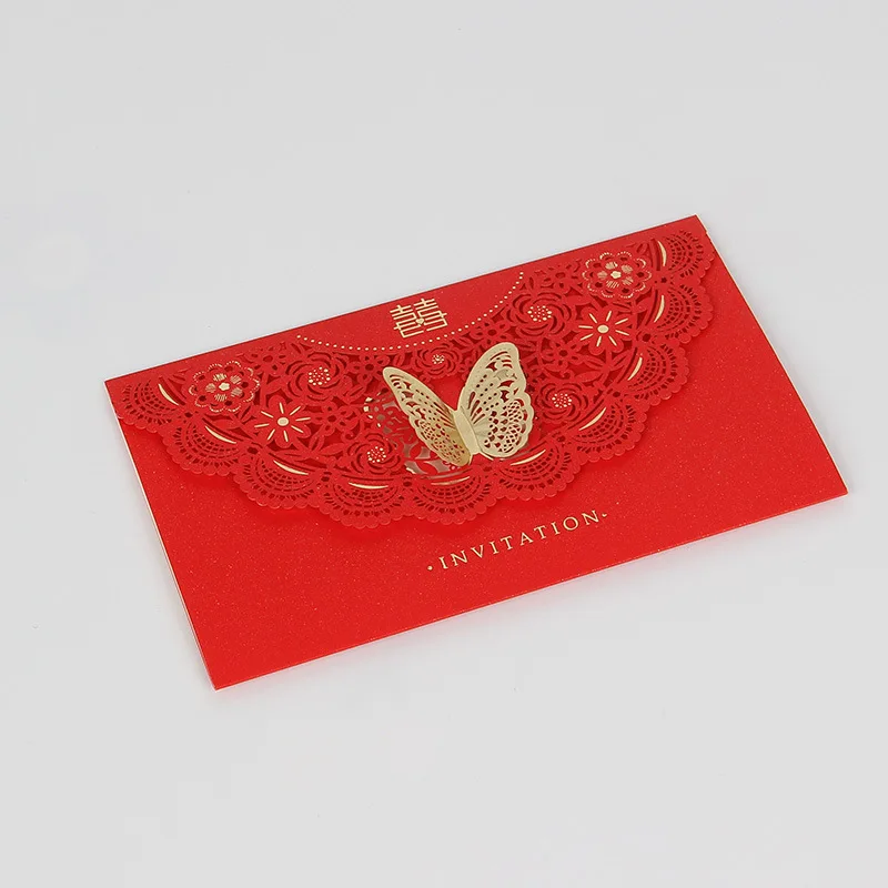  50pcs Laser Hollow Creative Party Invitation Wedding Engagement Valentine's Day Anniversary Special - 32951245227
