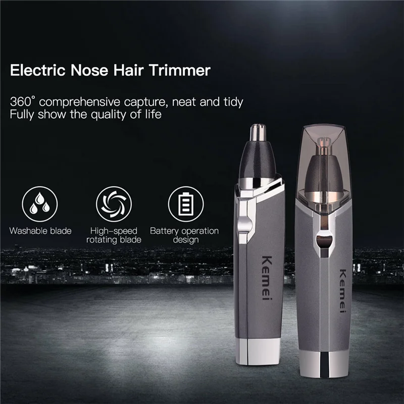 

Kemei Nose Hair Trimmer Safe Face Care Shaving For Nose Ear Trimer Hair Removal Machine with Waterproof Stainless Steel Blade 35