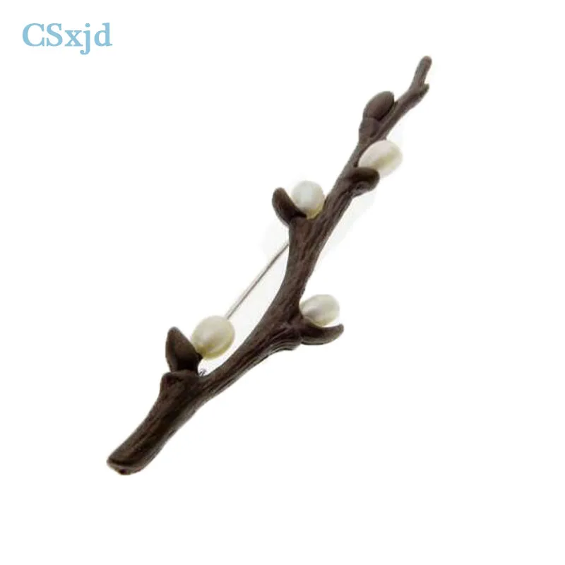 

CSxjd Natural pearl Plum tree branches Vintage corsage brooches in pin costume or women's scarf