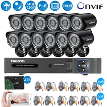 OWSOO 16CH система видеонаблюдения 720 P аналоговая камера высокого разрешения, система видеонаблюдения, цифровой видеорегистратор 12 шт. 720 P система наблюдения с инфракрасными датчиками AHD Camere 1500 TVL камера наблюдения комплект ночного видения