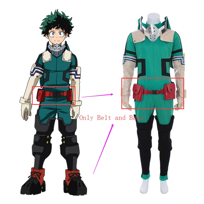 

Cosplaydiy Anime My Hero Academia 3 Boku no Hero Akademia Izuku Midoriya Belt Bags Cosplay Props L320