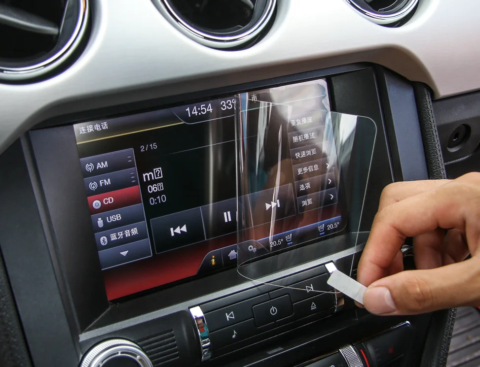 Стайлинга автомобилей GPS навигации Экран защитный Плёнки для Ford Mustang 2015 2016 2017