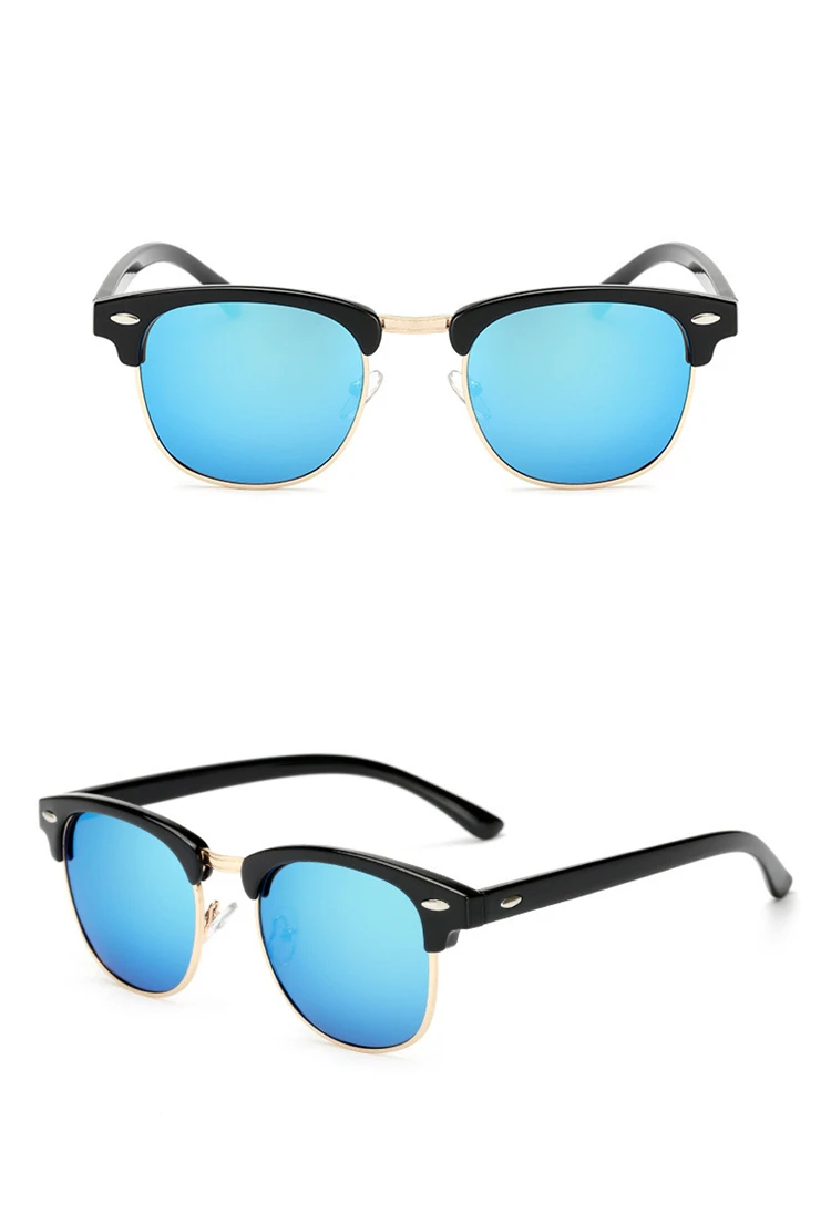 Поляризованные Солнцезащитные очки женские популярные брендовые дизайнерские ретро мужские Летние Стильные Солнцезащитные очки с заклепками рамка красочного покрытия оттенков