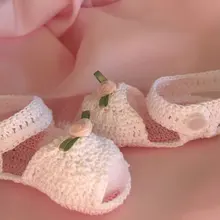 Вязаные Детские сандалии, обувь для новорожденных, пинетки, пинетки для крещения, пинетки для маленьких девочек