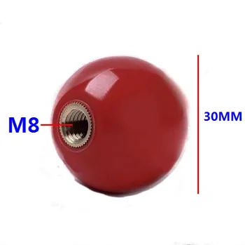 

20pcs/Lot M8X30mm RED Ball Knob Copper Insert Machine Tool Replacement 8mm Thread 30mm Ball Diameter Bakelite Ball Knob handle