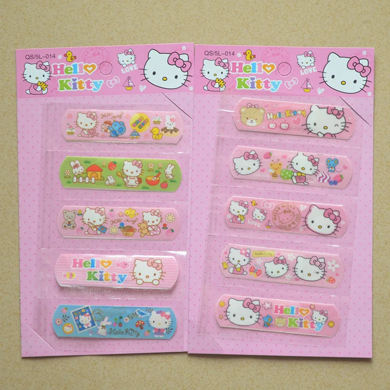 

2 Set/10 Pcs Cute Hello Kitty Doraemon Waterproof Band-Aid Bandage Sticker Baby Kids Care First Band Aid Travel Emergency Kit