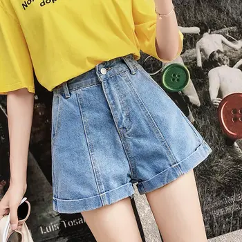 

High Waist Denim Shorts Female Short Jeans for Women 2018 Summer Ladies Hot Shorts solid sexy denim shorts