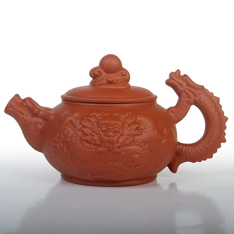 Настоящий чайник Исин, чайный горшок 330 мл, емкость дракона, Фиолетовый Глиняный чайный набор, чайник кунг-фу, китайский чайный сервиз