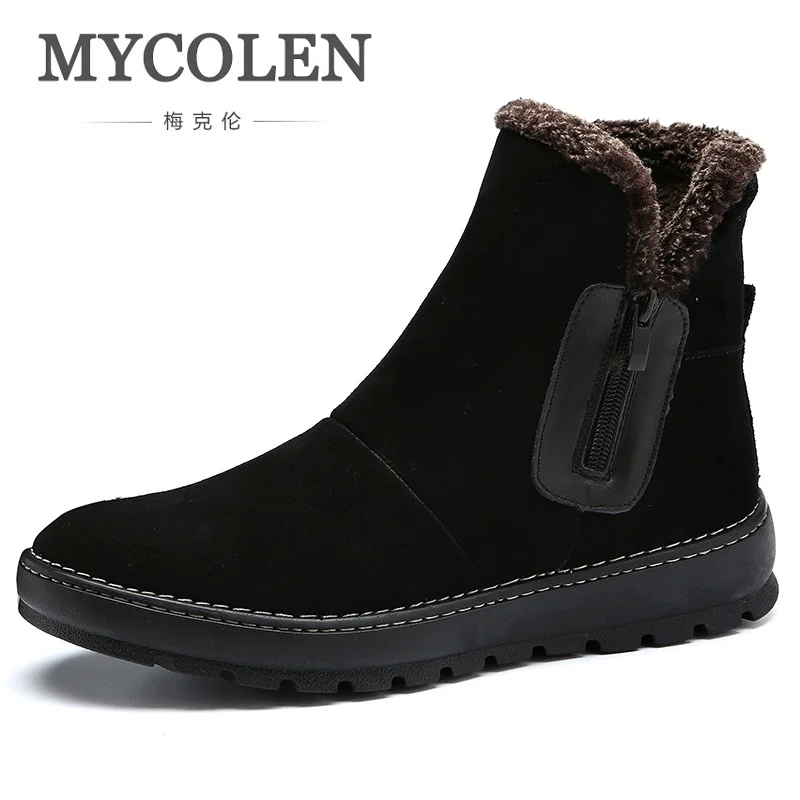 

MYCOLEN 2018 Winter Snow Boots Fashion Men's Thick Warm Fur Shoes Elegant Comfortable Velvet Men Boots Scarpe Uomo Invernali