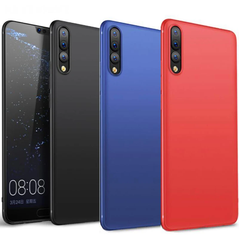 for Huawei P20 Lite Case+Tempered Glass Pro Case Silicone Matte Soft Back Cover+Screen Protector |