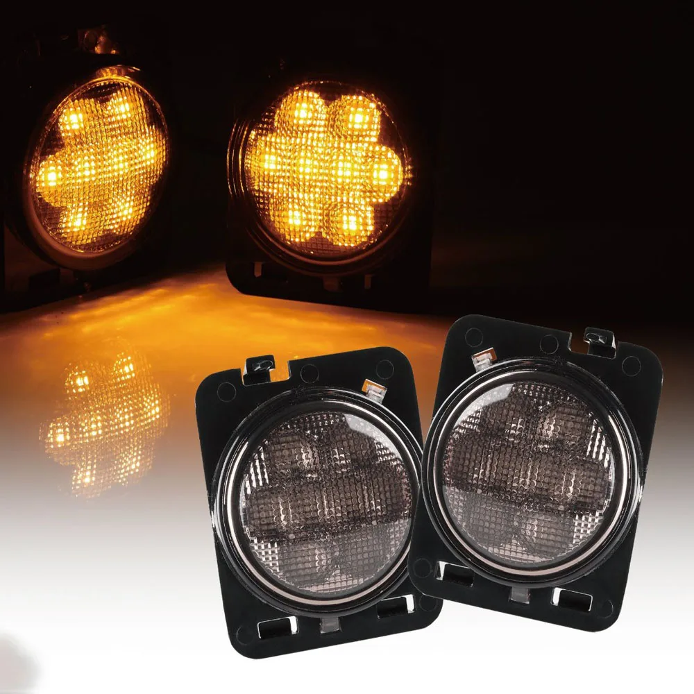 2PCS-Amber-side-marker-led-turn-signal-Light-Lamp-Front-Fender-Flares-For-Jeep-Wrangler-JK
