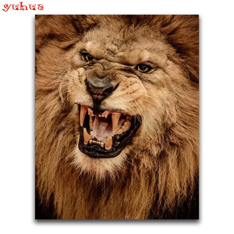 5D DIY Diamond painting Cross stitch Animal Lion Full Square Diamond embroidery dierlijk Tiger Round Diamond mosaic colorful Art_