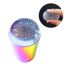 1PC Sílica Gel colorido Novas Ferramentas de Impressão De Unhas Grande Punho Selo Laser Sinfonia de Silicone Cabeça de Impressão stamping Nail Art stamper(China)