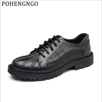

British The New Luxury Brand Shell head Thick Sole Men Dress Shoes Classic Wedding Shoes Man's Footwear Designer Casual Oxfords