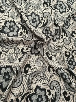 

2.2m imitate lace printed silk satin fabric,women long dress with scarf polyester silk satin fabric, lace clothing fabric tissue