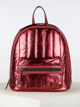 

Schoolbag quilted metallic effect