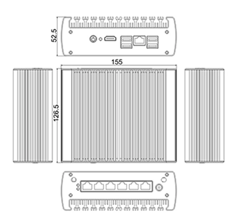 Процессор Intel Celeron 3865U безвентиляторный мини-ПК Windows7/8/10 6 Gigabit LAN NIC VGA PFsense маршрутизатор брандмауэра микро компьютер i3 7100U