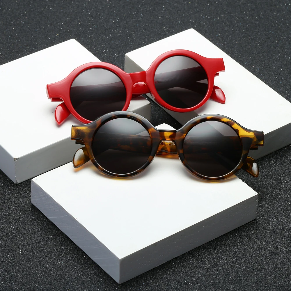 VIVIBEE Классический выбор Винтажные Солнцезащитные очки круглые пластиковые красные оправа маленькие ретро женские солнцезащитные очки для женщин