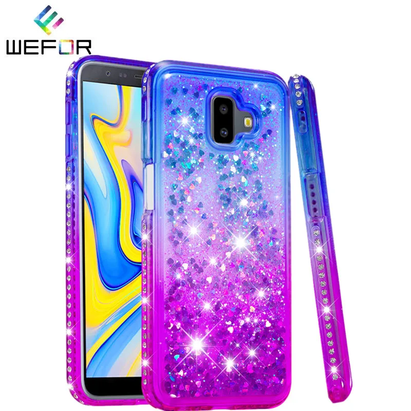 

Glitter Flowing Liquid Phone Case for Samsung Galaxy J3 J4 J5 J6 J7 2017 2018 J720 J327 J520 M10 M20 A10 Diamond Bling cover