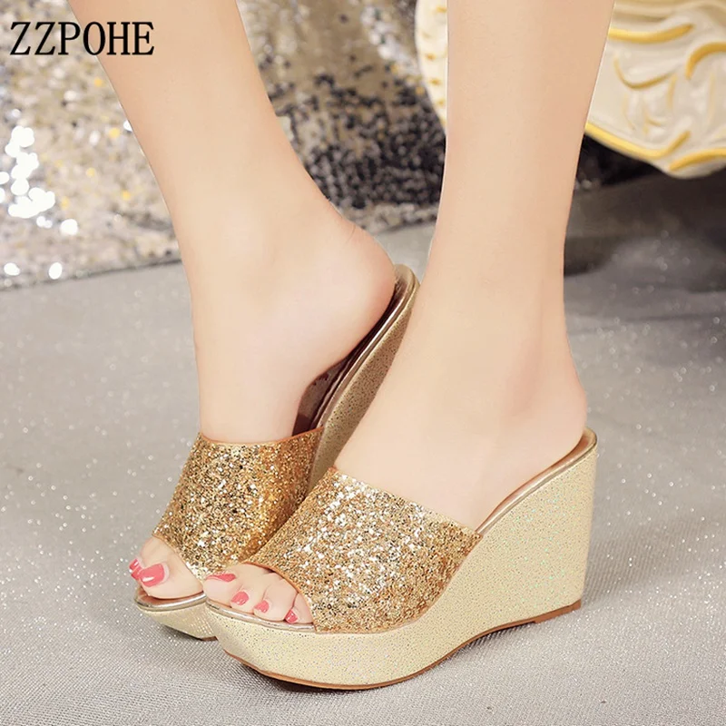

ZZPOHE Women Shoes 2018 Summer Fashion Woman Flip Flops Wedges Sandals Slippers Ladies Open toe Platform High Heels Sandals