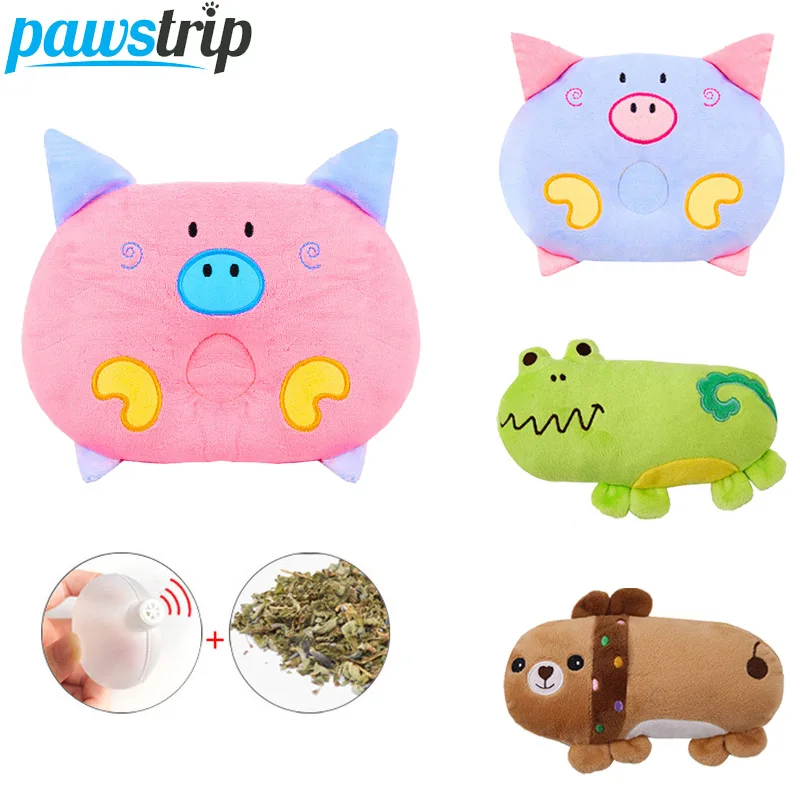 

pawstrip Plush Dog Toy Squeaky Interactive Catnip Cat Toy Cute Dog Sound Toys Pillow Soft Puppy Pet Toys For Dogs/Cats petshop