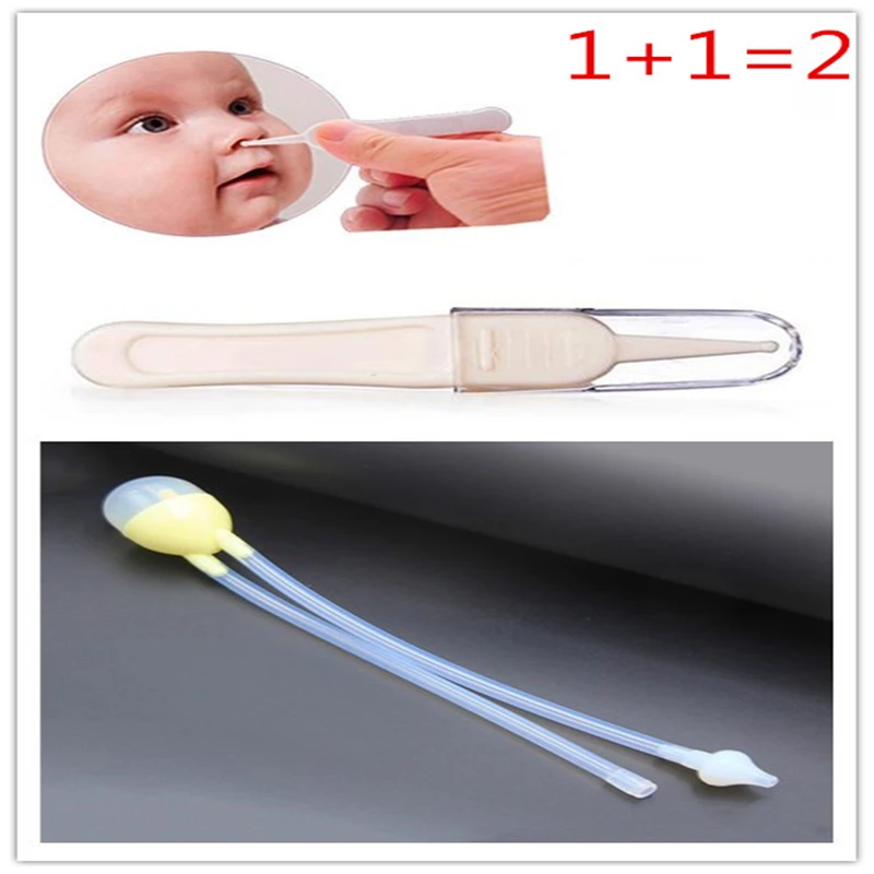 

New Aspirador Nasal Aspirator Newborn Baby Safety Vacuum Suction Nose Cleaner + Medical Tweezers Infant Snot Sucker Care
