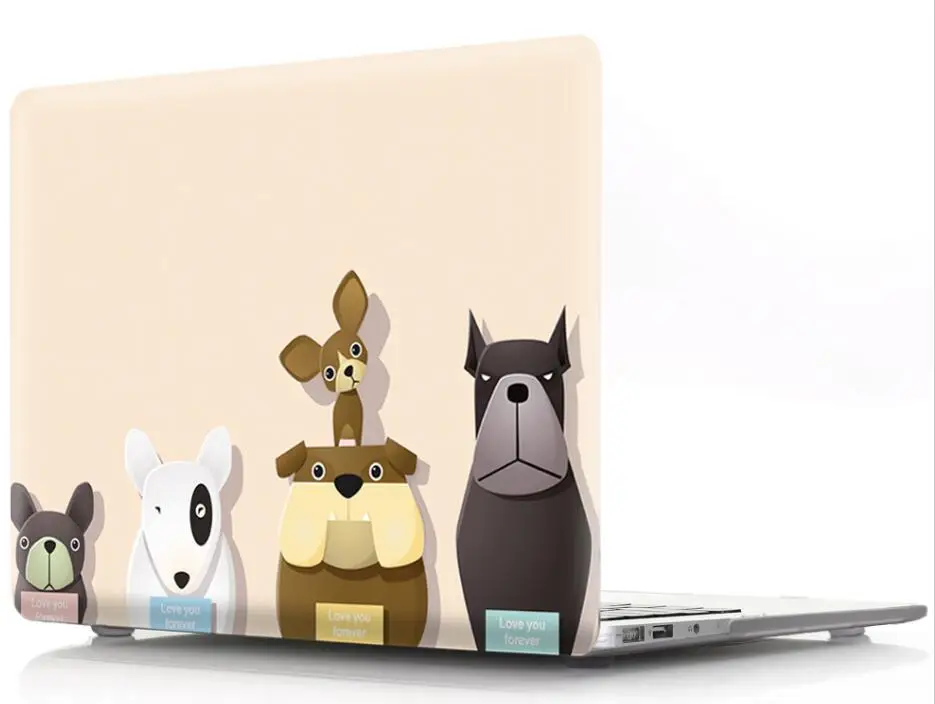 Cute Animal Printed Hard Shell Cover Case For Apple Macbook Air Pro Retina 11 12 13 15 Protective Bag Sleeve for Mac