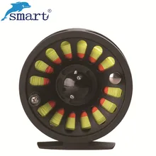 Smart Pre-loaded 5/6 WT Fly Fishing Reel with Weight Forward Floating Fly Fishing Line WF5F Backing Line Taper Leader Combo Set lg85 full metal 3 shaft line wt 5 6 fishing reel gear ratio 1 1 fly reel fly fishing fishing tackle