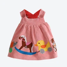 Bébé Fille Large Robe Printemps Automne Mignon Animaux Applique Filles vêtements Flanelle Robe Gilet Enfants Robes Pour Les Filles 1-4 ans.