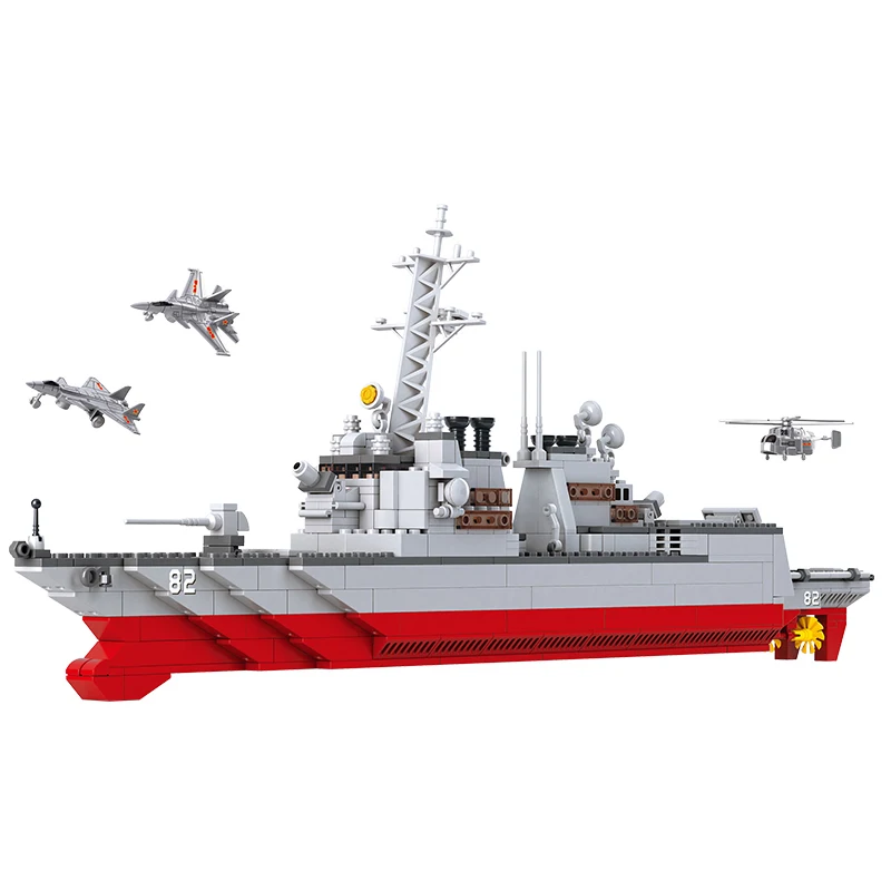 

S Model Compatible with B0390 615pcs Navy Destroyer Models Building Kits Blocks Toys Hobby Hobbies For Boys Girls