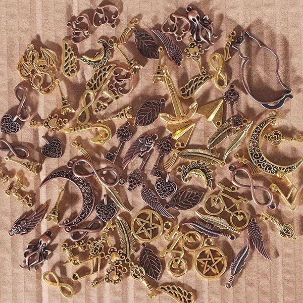 Metal Mixed Charms for Jewelry Making DIY Handmade Crafts Vintage