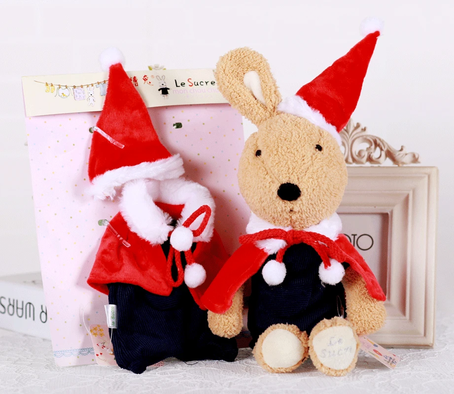 Рождественский стиль INS плюшевые куклы одежда мягкие Животные Плюшевый Кролик Кукла Одежда для см 30 см куклы