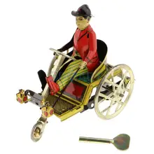 Ретро джентльмен езда модель мотоцикла с коляской ветер Заводной оловяный игрушки коллекционные настольные орнамент подарок на день рождения