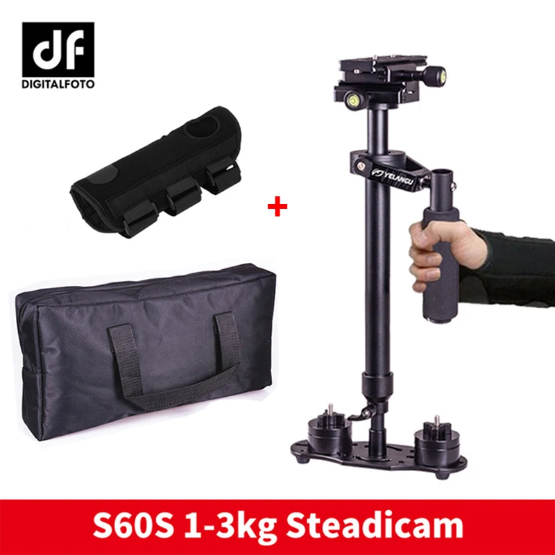 

DIGITALFOTO S60S DSLR video handheld camera stabilizer steadicam S60 4 weights steadycam with hand protective brace Mic