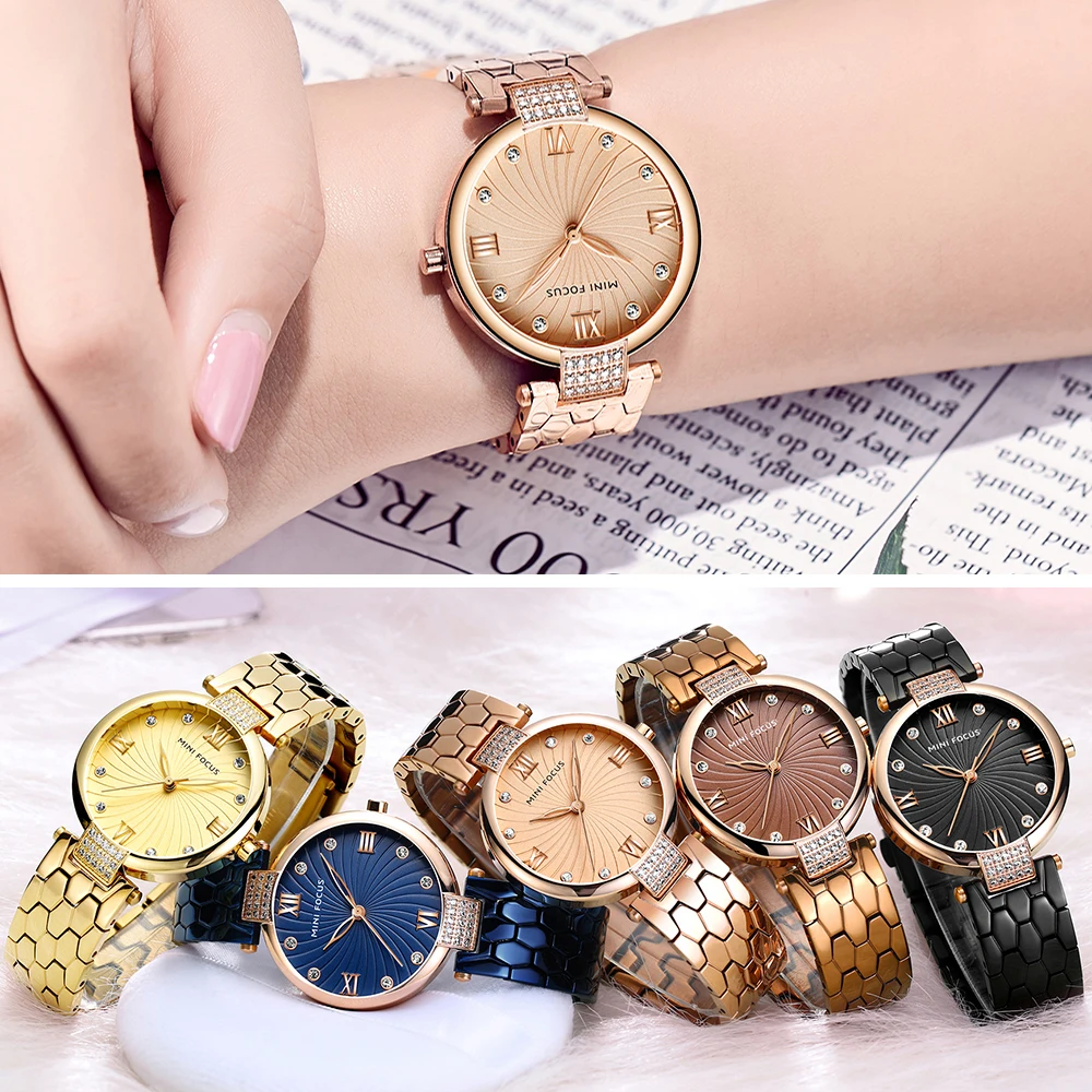 Женские кварцевые часы MINIFOCUS брендовые роскошные под платье наручные цвета