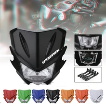 SPEEDPARK Universal Motorcycle Headlight Headlamp Fairing For KAWASAKI YAMAHA SUZUKI HONDA KTM Dirt Bike
