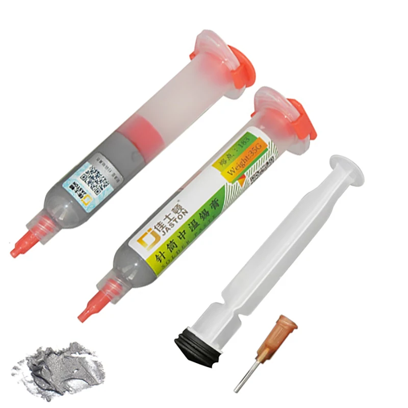 1pc 10cc Syringe Liquid Flux Soldering Paste 35g Leaded Stencil Welding Tool Low Temperature Melting Point 183C Tin Solder Paste rma 223 10cc bga tin solder paste flux needle tip syringe no clean flux grease for phone smd pga pcb welding soldering tool