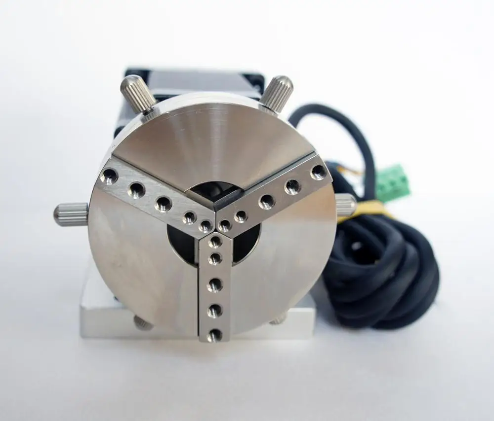 US $200.00 Rotary Fixture Gripper For Jewelry Ring Laser Marking Engraving Machine Parts Rotate Jig Shaft With Step Motor Driver Wholesale