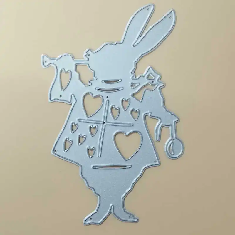Alice Wonderland White Rabbit Metal Cutting Dies Stencil DIY Scrapbooking Decorative Craft Photo Album Embossing Folder Paper