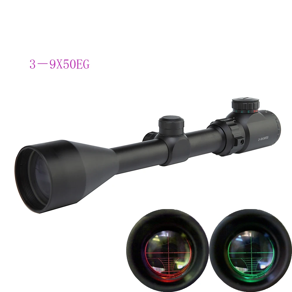 

3-9X50AOEG Rifle Scope Compact Optics Hunting Reticle Riflescope with Red and Green Range finder Reticle Riflescope