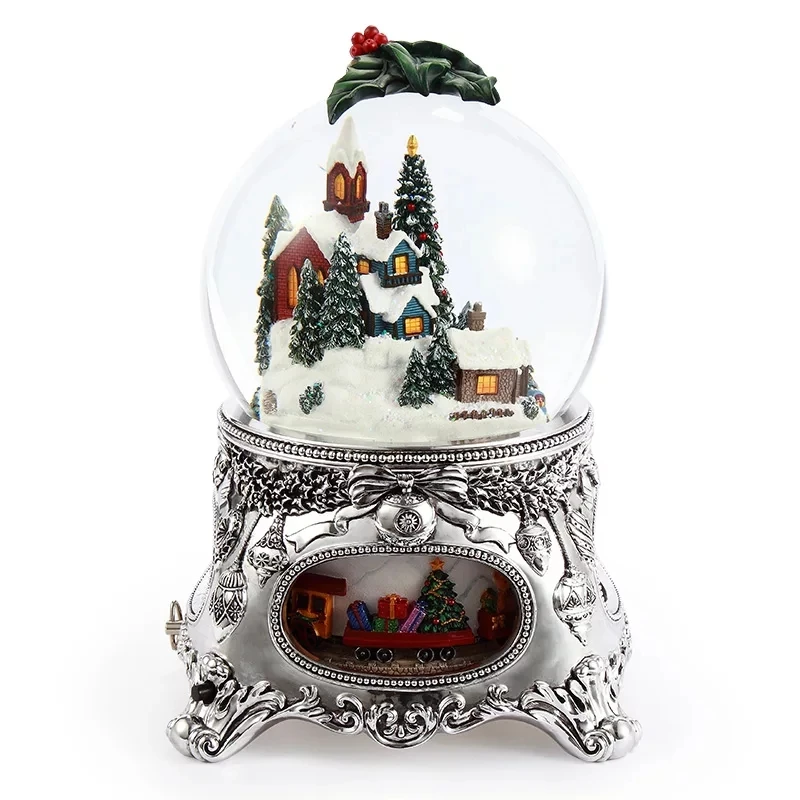 

18*25cm Luxury Christmas Snow Globe Crystal Ball Music Box Craft Best LOVE Decoration Wedding Christmas New Year Gifts