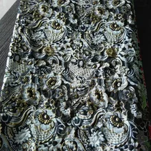 Золотая жаккардовая парча ткань весна и осень ветровка одежда модная ткань полиэстер ткань плотная жаккардовая ткань